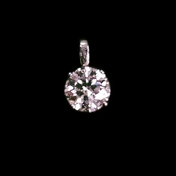 ROLORD 18k white gold pendant 4 prongs set with 2ct round cut moissanite - Picture 6 of 13